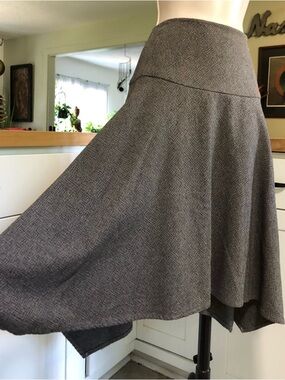 Ella Moss Asymmetrical Tweed Swing Skirt 6 M